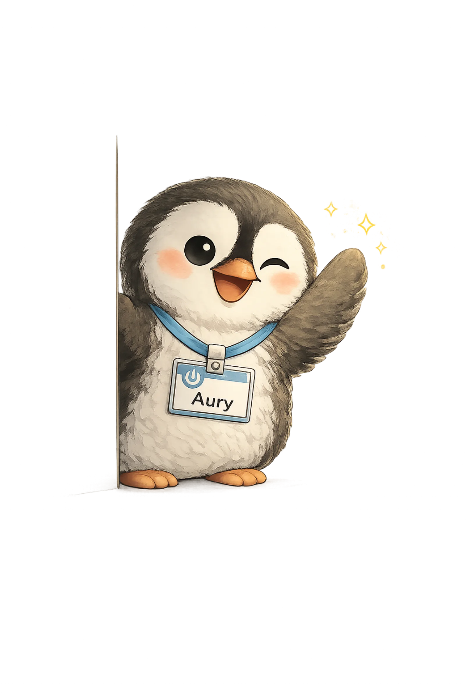 Aury saludando